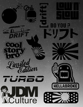 Load image into Gallery viewer, 30 Random Set of JDM Decals Pack